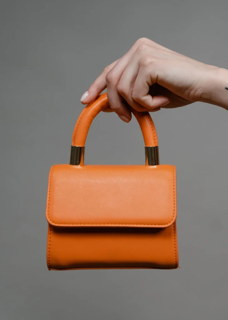 orange luxury purse bag