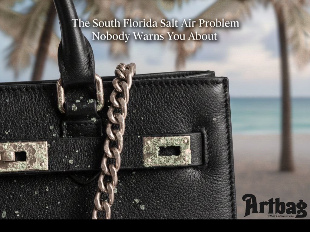 designer bag hardware turning green