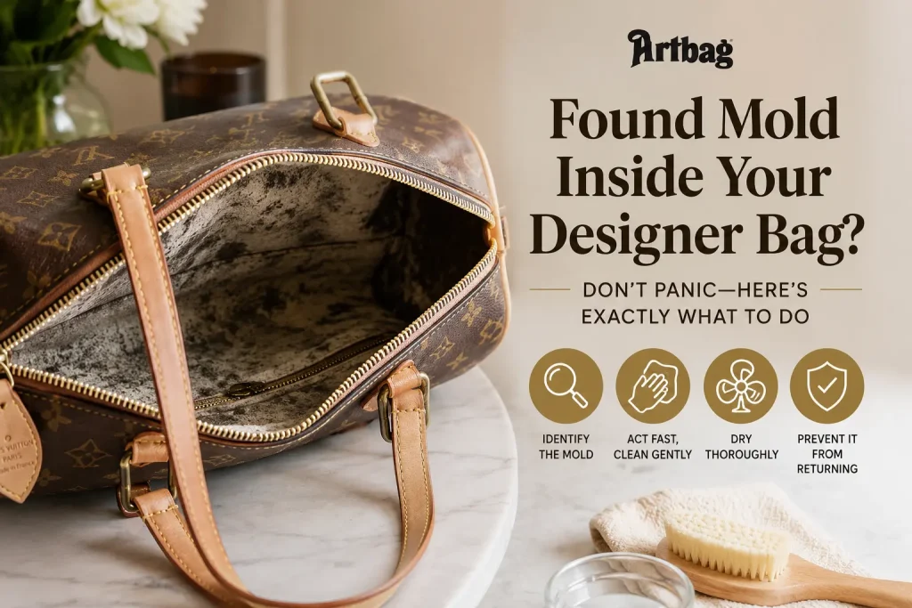 mold inside designer bag