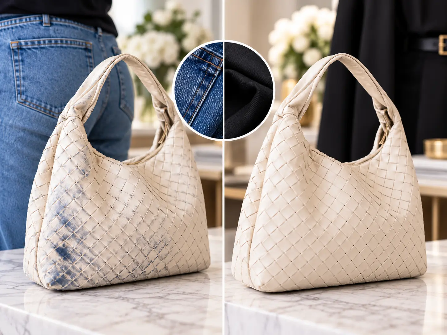 color transfer light-colored bag